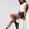 Alosoft Crop Finesse Kurzarmshirt – Weiß
