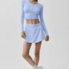 Alosoft Crop Finesse Langarmshirt – Helles Provence-Blau