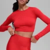 Alosoft Crop Finesse Langarmshirt – Leuchtend Rot