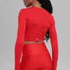 Alosoft Crop Finesse Langarmshirt – Leuchtend Rot