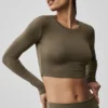 Alosoft Crop Finesse Langarmshirt – Olive Tree