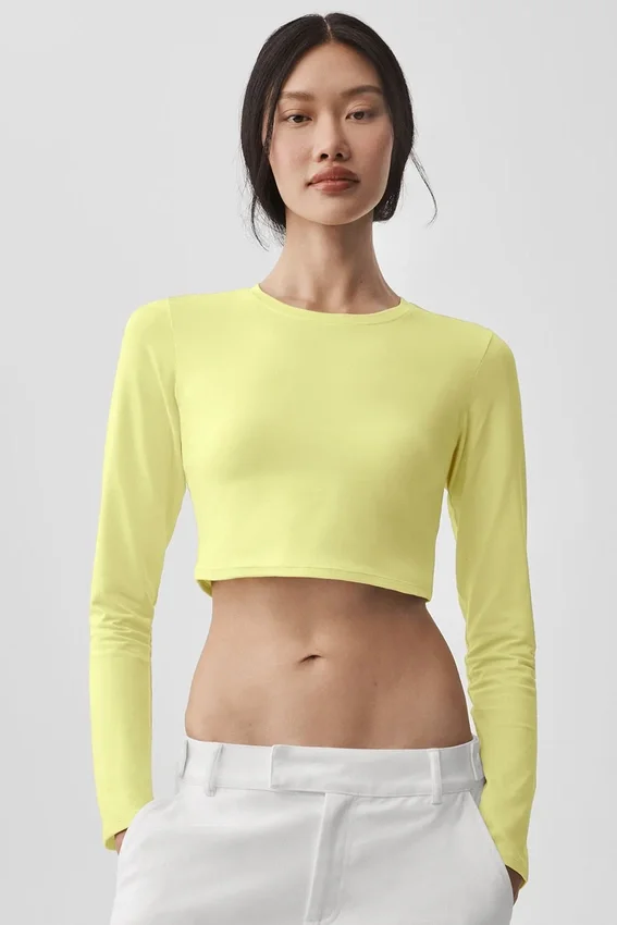 Alosoft Crop Finesse Langarmshirt – Sunshine