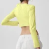 Alosoft Crop Finesse Langarmshirt – Sunshine