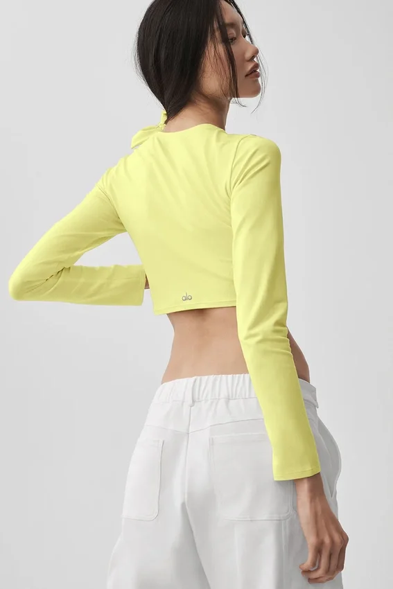 Alosoft Crop Finesse Langarmshirt – Sunshine