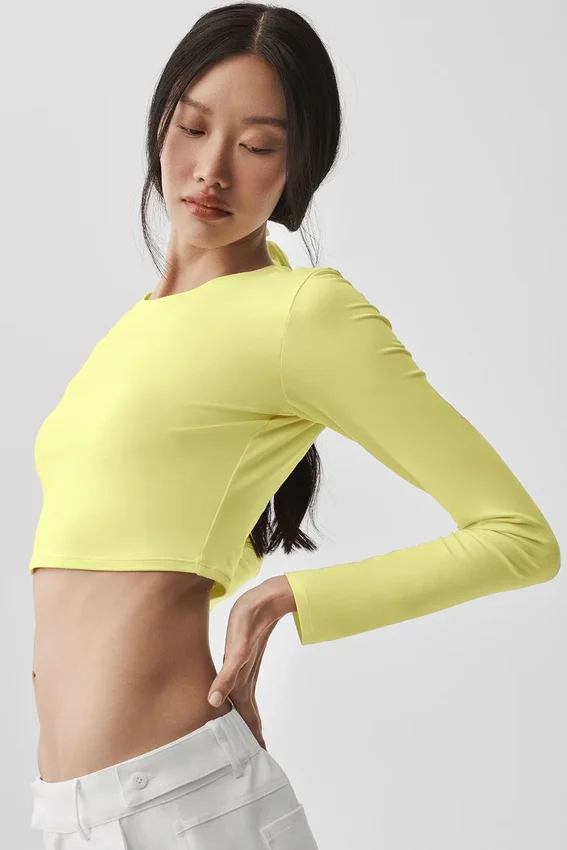 Alosoft Crop Finesse Langarmshirt – Sunshine