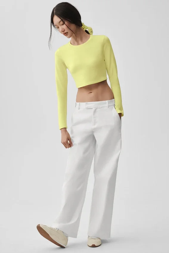 Alosoft Crop Finesse Langarmshirt – Sunshine
