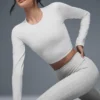 Alosoft Crop Finesse Langarmshirt – Weiß