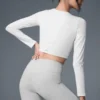 Alosoft Crop Finesse Langarmshirt – Weiß