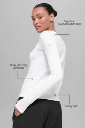 Alosoft Finesse Langarmshirt – Weiß