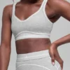 Alosoft „Heart Throb“-BH – Athletic Heather Grey/Weiß