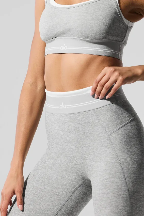Alosoft High-Waist 7/8 „Better Together“ Leggings – Athletic Heather Grey