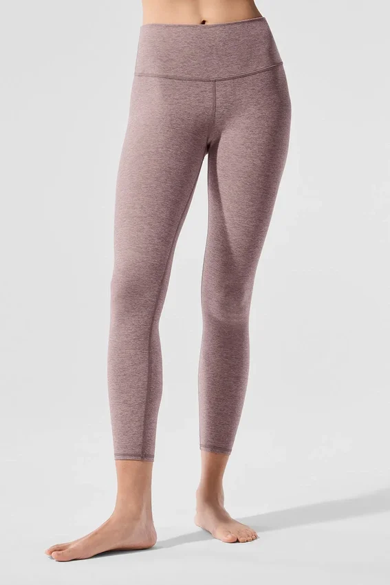 Alosoft High-Waist 7/8 Highlight Leggings – Dark Pink Quartz Heather