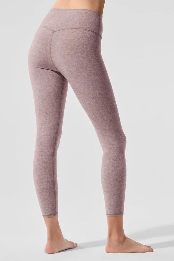 Alosoft High-Waist 7/8 Highlight Leggings – Dark Pink Quartz Heather