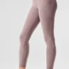 Alosoft High-Waist 7/8 Highlight Leggings – Dark Pink Quartz Heather