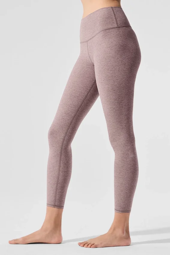 Alosoft High-Waist 7/8 Highlight Leggings – Dark Pink Quartz Heather