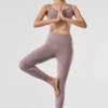 Alosoft High-Waist 7/8 Highlight Leggings – Dark Pink Quartz Heather