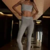 Alosoft High-Waist 7/8 Relay Leggings – Athletic Heather Grey/Weiß