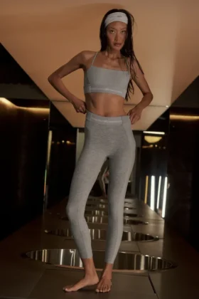 Alosoft High-Waist 7/8 Relay Leggings – Athletic Heather Grey/Weiß