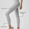 Alosoft High-Waist 7/8 Relay Leggings – Athletic Heather Grey/Weiß