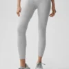 Alosoft High-Waist 7/8 Relay Leggings – Athletic Heather Grey/Weiß