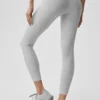 Alosoft High-Waist 7/8 Relay Leggings – Athletic Heather Grey/Weiß