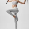 Alosoft High-Waist 7/8 Relay Leggings – Athletic Heather Grey/Weiß