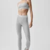 Alosoft High-Waist 7/8 Relay Leggings – Athletic Heather Grey/Weiß