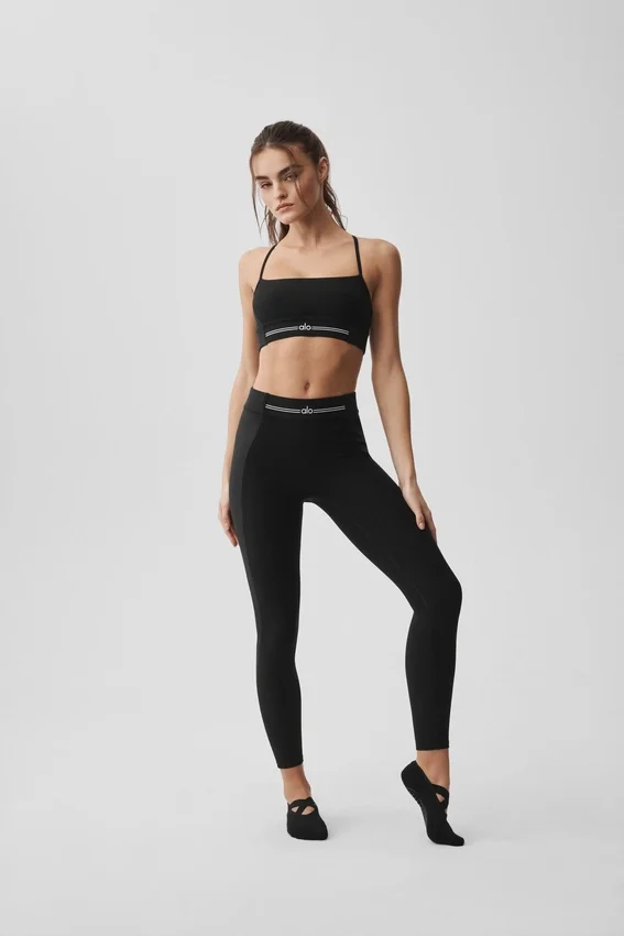 Alosoft High-Waist 7/8 Relay Leggings – Schwarz/Weiß