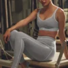 Alosoft High-Waist Heart Throb Leggings – Athletic Heather Grey/Weiß