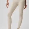 Alosoft High-Waist Heart Throb Leggings – Oatmeal Heather/Weiß