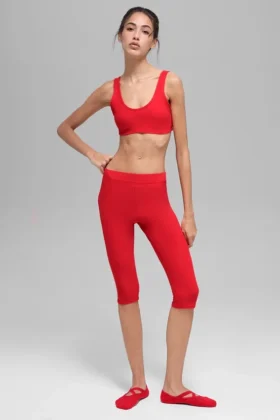 Alosoft Iconic 90'S Capri mit High-Waist – Leuchtend Rot