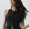 Alosoft Level Up Full Zip Top – Schwarz