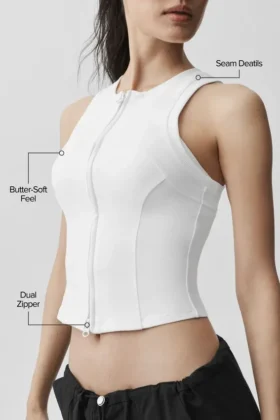 Alosoft Level up Full Zip Top – Weiß