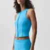 Alosoft Level Up Tanktop mit durchgehendem Reißverschluss – Azurblau