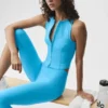 Alosoft Level Up Tanktop mit durchgehendem Reißverschluss – Azurblau