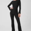 Alosoft Melody Ganzkörper-Onesie mit Bootcut – Schwarz