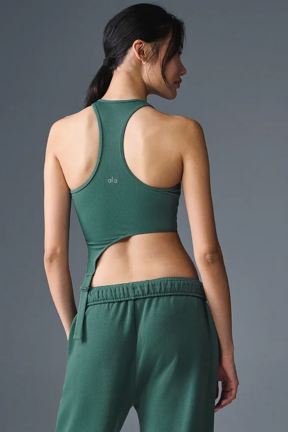 Alosoft Ribbed Revelation Top – Winter Ivy