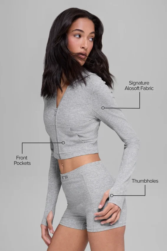 Alosoft Sincere Fitted Jacke – Athletic Heather Grey