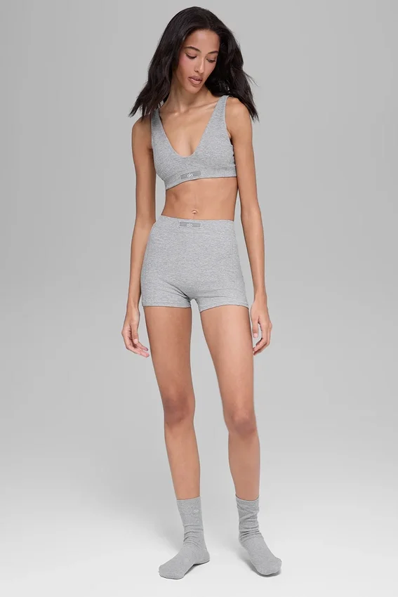 Alosoft Sincere Micro-Shorts – Athletic Heather Grey