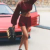 Baumwoll-High-Waist-Shorts „Real Deal“ – „Summer Romance Red“