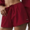 Baumwoll-High-Waist-Shorts „Real Deal“ – „Summer Romance Red“