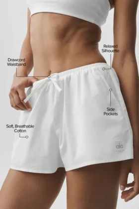 Baumwoll-High-Waist-Shorts „Real Deal“ – Weiß