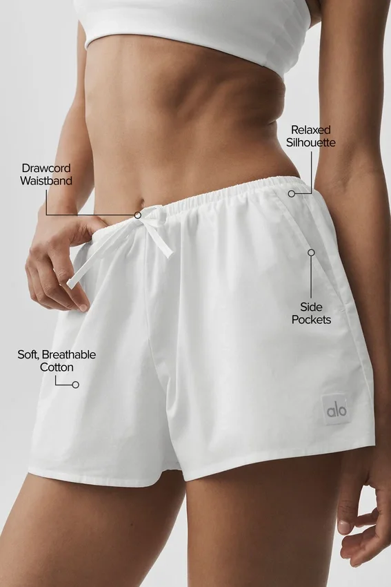 Baumwoll-High-Waist-Shorts „Real Deal“ – Weiß