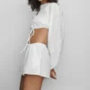 Baumwoll-High-Waist-Shorts „Real Deal“ – Weiß