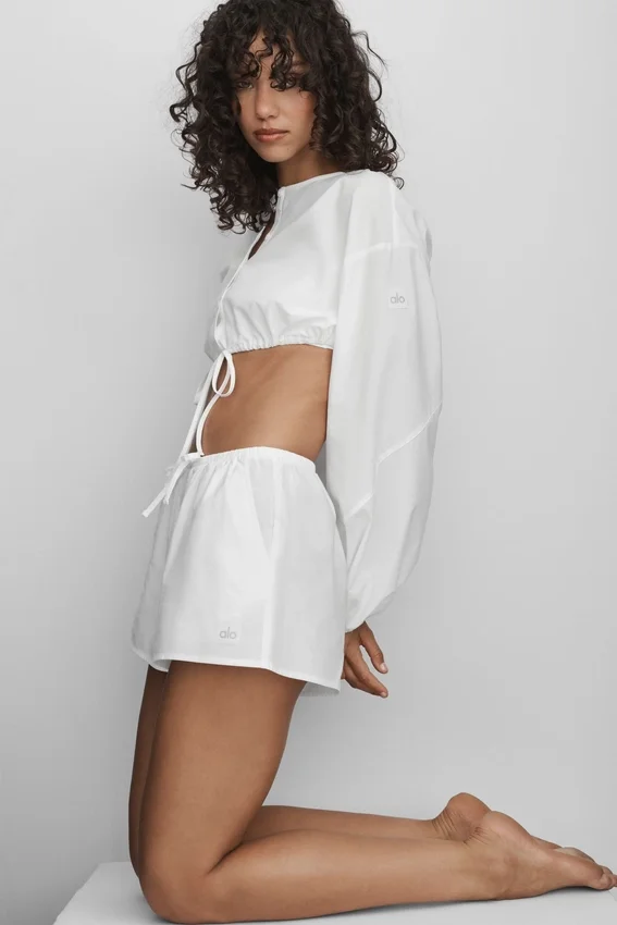 Baumwoll-High-Waist-Shorts „Real Deal“ – Weiß