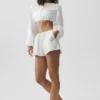 Baumwoll-High-Waist-Shorts „Real Deal“ – Weiß