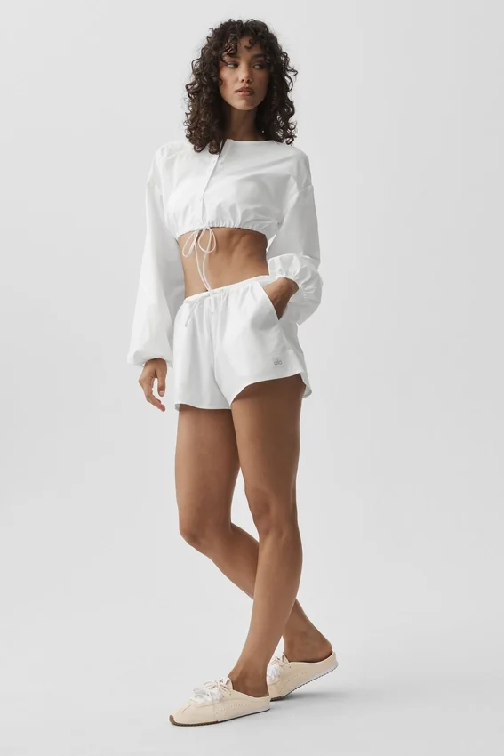 Baumwoll-High-Waist-Shorts „Real Deal“ – Weiß