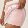 Baumwoll-Kaschmir-High-Waist-Capri-Rock „Dream“ – Sonnengetränktes Rosa/Weiß