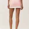 Baumwoll-Kaschmir-High-Waist-Capri-Rock „Dream“ – Sonnengetränktes Rosa/Weiß