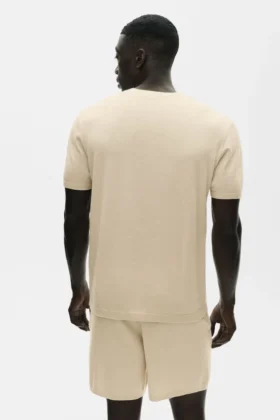 Baumwoll-Kaschmir-Pullover „Ever Soft“ mit Kurzarmshirts – Sandy Beige